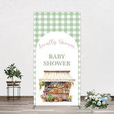 Lofaris Floral Shelf Locally Grown Green Plaid Rectangle Backdrop